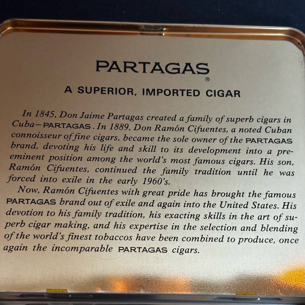 VINTAGE EMPTY PARTAGAS 10 PURITOS MINI CIGAR METAL TIN CLEAN - Picture 4 of 8